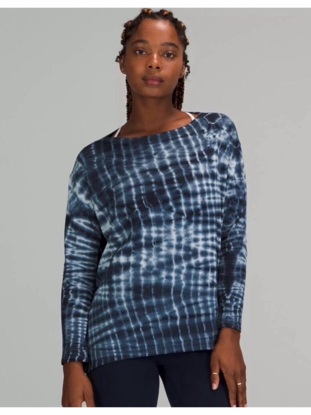 Lululemon Back In Action Long Sleeve - shibori square print